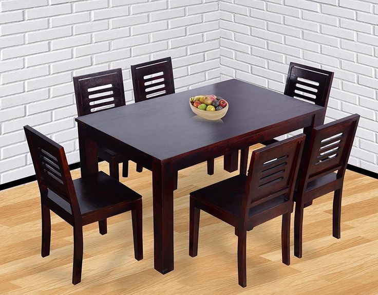 six seater dining set, made from wood 