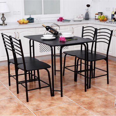 metalic table and seat four seater dining set
