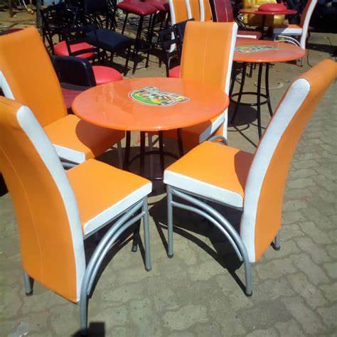 orange four seater Restaurant furniture