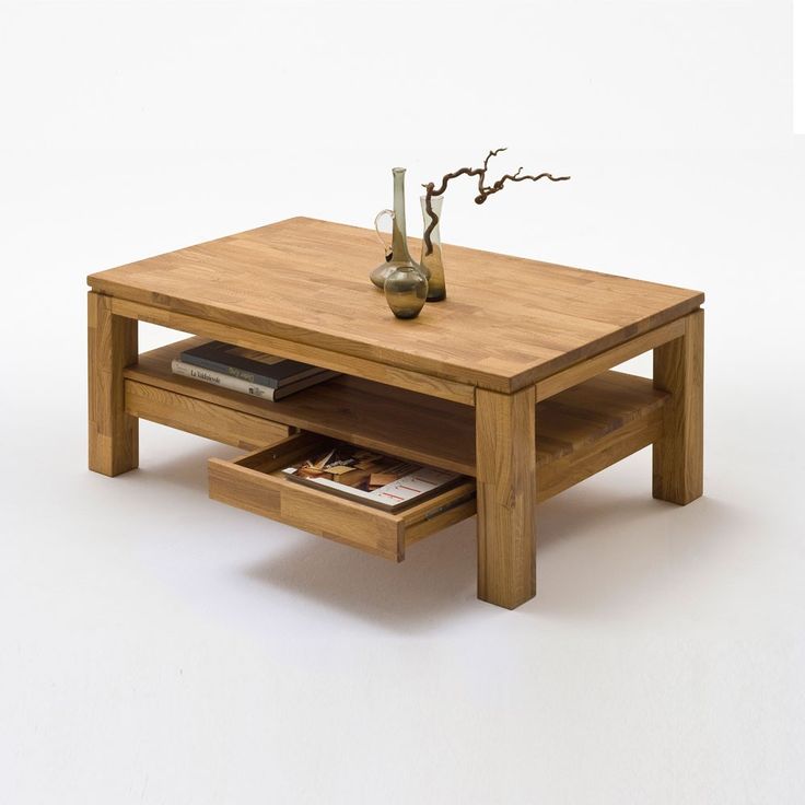 Wood two drawer table