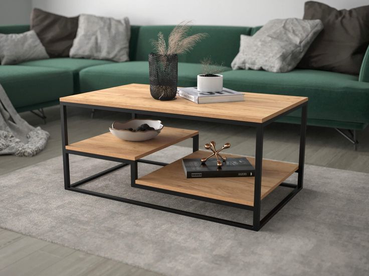 Living room table with beautiful shelves