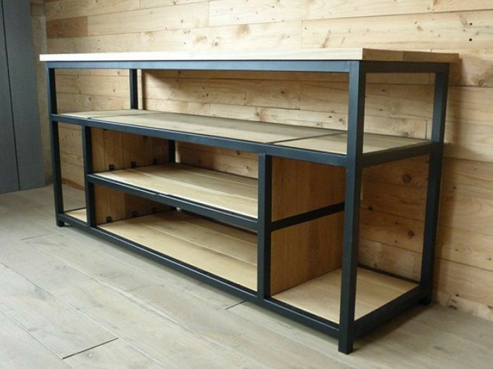 metal and wood classic tv stand