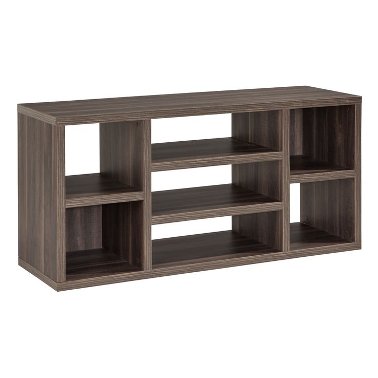 Classic greay wood tv table with shelves