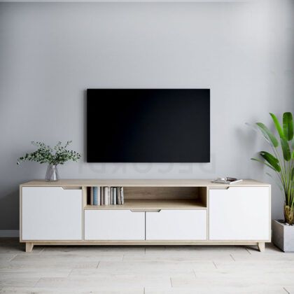 wood tv table white beautiful