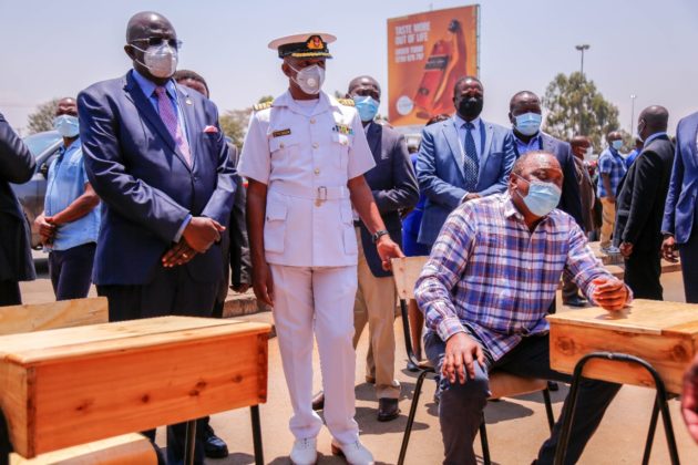 President Uhuru Kenyatta appreciating furniture made by our company